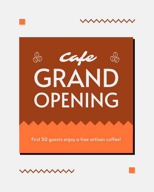 Minimalistic Cafe Grand Opening Event Instagram Post Vertical Design Template