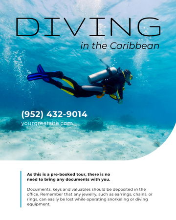 Scuba Diving Ad Poster 16x20in Design Template