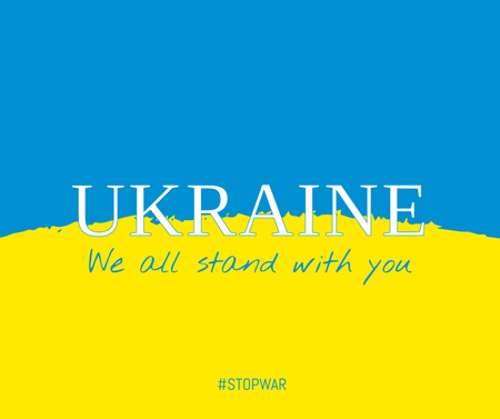 Ukrainian Flag for Appeal to Stand with Ukraine Facebook Design Template