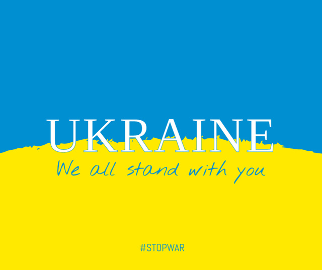 Platilla de diseño Ukrainian Flag for Appeal to Stand with Ukraine Facebook