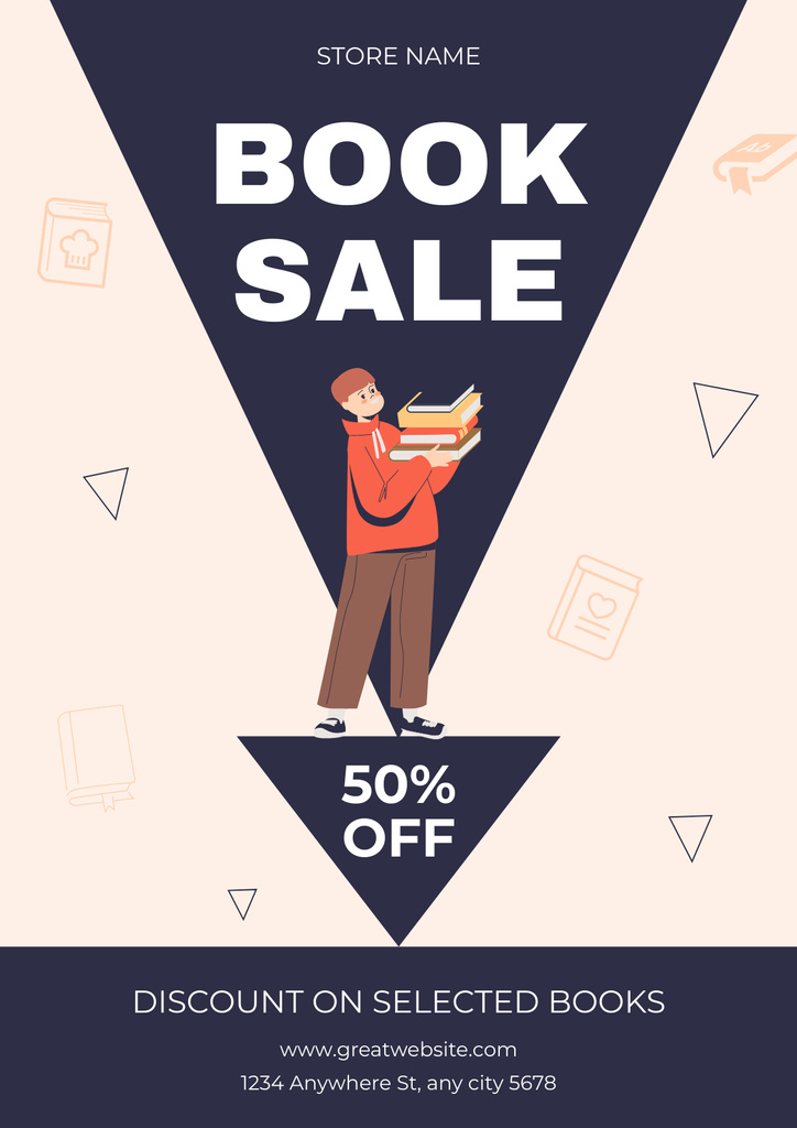 Ontwerpsjabloon van Poster van Selected Books Sale