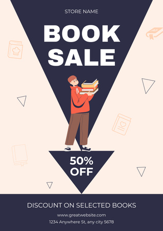 Selected Books Sale Poster Design Template