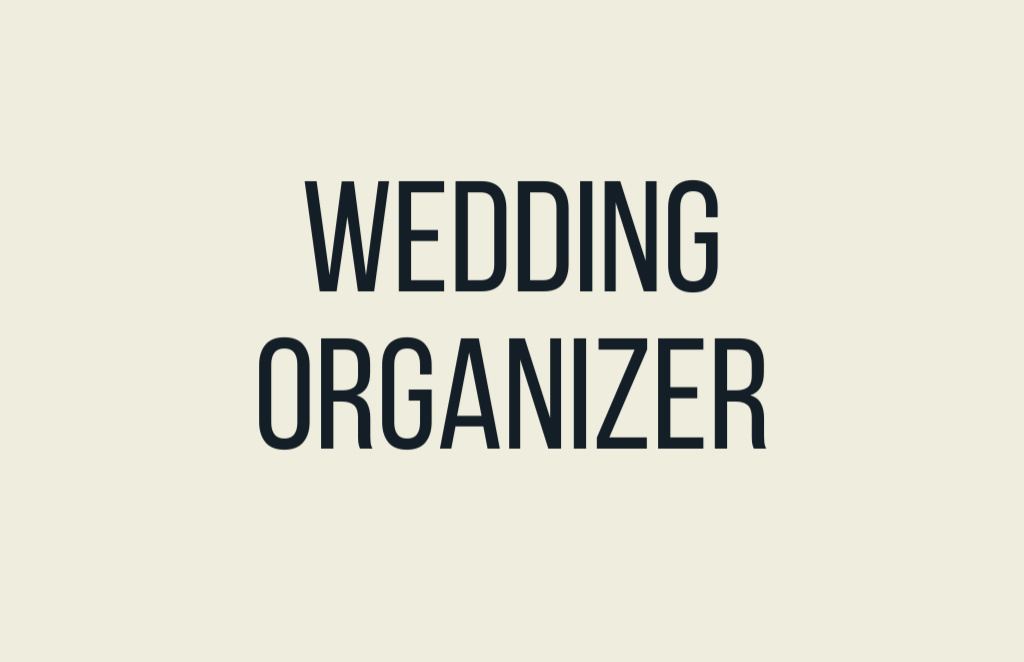 Wedding Organizer Contact Details Business Card 85x55mm – шаблон для дизайну