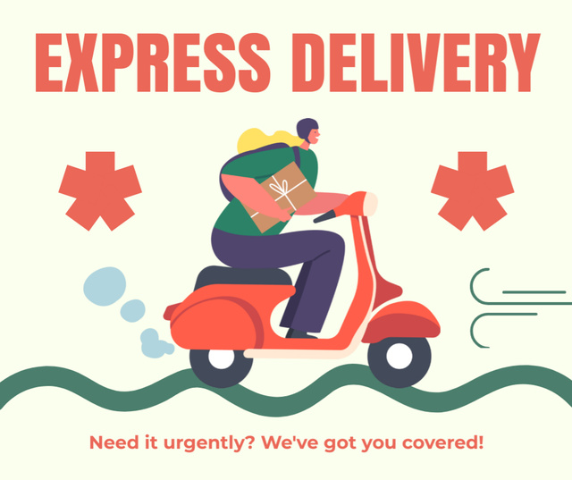 Promotion of Express Delivery for Parcels Facebookデザインテンプレート