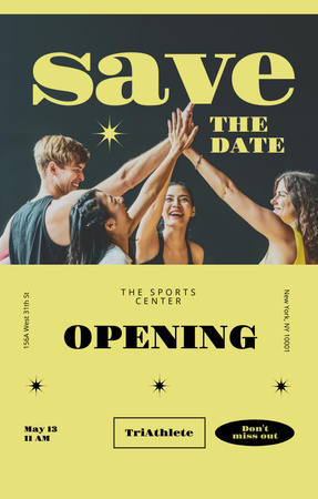 Sports Center Opening Announcement Invitation 4.6x7.2in Design Template