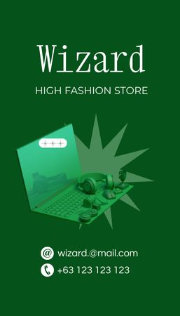 Gadget Shop elérhetőségei Business Card US Vertical tervezősablon