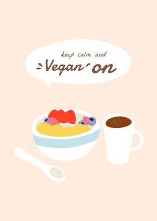 Exquisite Dish For Vegan Lifestyle Concept Postcard A6 Vertical Design Template