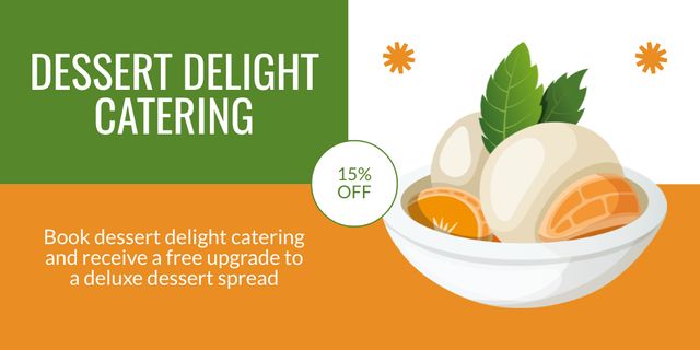 Ontwerpsjabloon van Twitter van Catering Services for Deluxe Desserts