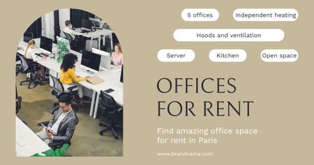 Find Amazing Office Space Facebook AD Šablona návrhu