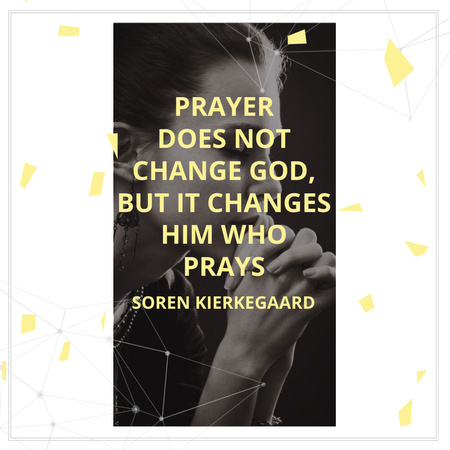 Ontwerpsjabloon van Instagram AD van Religion Quote with Woman Praying