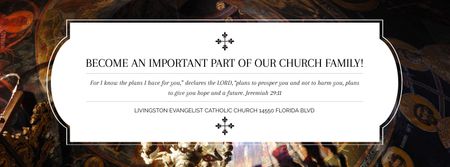 Plantilla de diseño de Evangelist Catholic Church Invitation Facebook cover 
