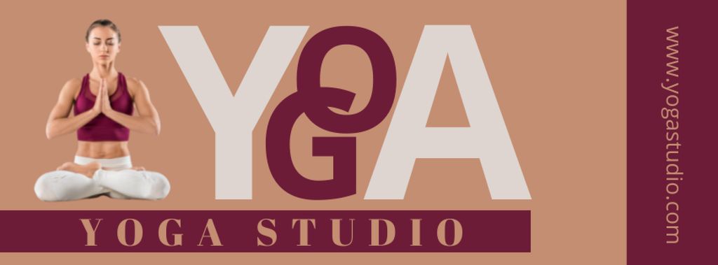 Ontwerpsjabloon van Facebook cover van Yoga Studio Banner Cover