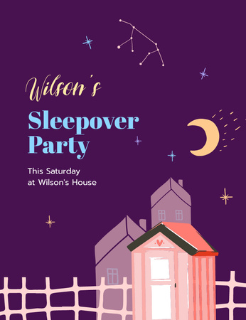 Designvorlage Samstag Sleepover-Party für Invitation 13.9x10.7cm