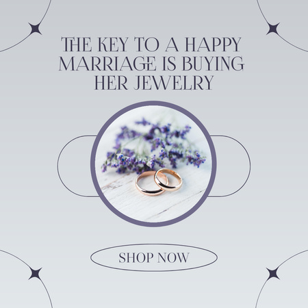Plantilla de diseño de Jewelry Sale Offer with Wedding Rings  Instagram 