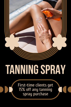 Platilla de diseño Discount on Tanning Spray for First-time Customers Pinterest