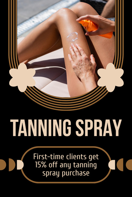 Discount on Tanning Spray for First-time Customers Pinterest Design Template