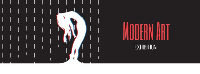 Modern Art Exhibition Announcement with Female Silhouette Facebook cover – шаблон для дизайну