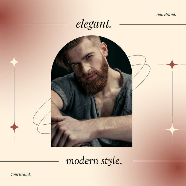 Elegant Man Posing for Modern Fashion Sale Ad Instagram Design Template