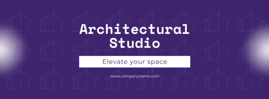 Architectural Studio With Catchphrase And House Pattern Facebook cover Design Template