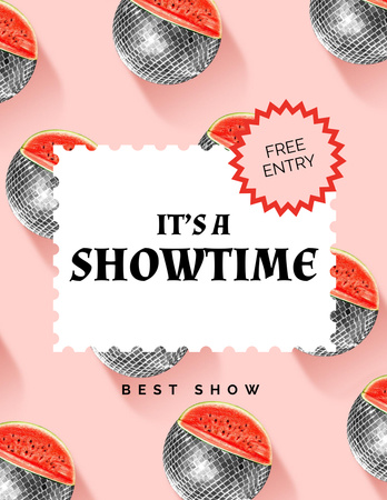 Showtime Funs Announcement Flyer 8.5x11in Modelo de Design