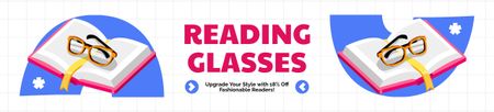 Plantilla de diseño de Anuncio de venta de gafas de lectura Ebay Store Billboard 