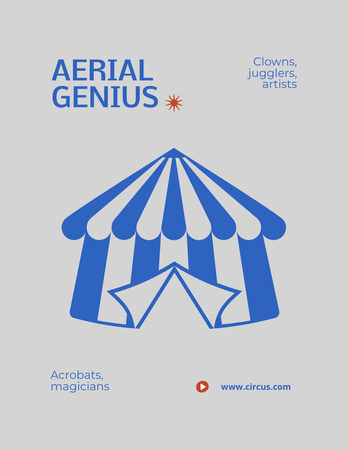 Anúncio brilhante de show de circo com ilustração de tenda Poster 8.5x11in Modelo de Design