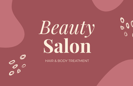 Beauty Salon Offer of Hair and Body Treatment Business Card 85x55mm Design Template