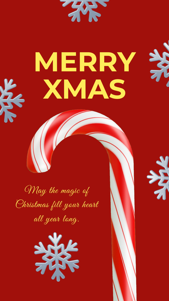 Christmas Card with Candy Cane Instagram Story Modelo de Design