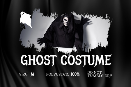 Ghost Costume on Halloween Label Design Template
