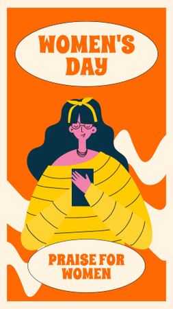 Modèle de visuel Salutation de la journée internationale de la femme avec phrase - Instagram Story