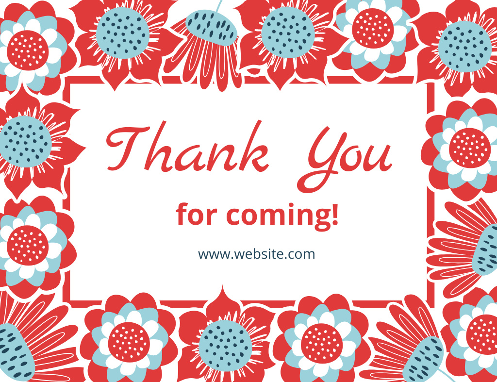 Thank You for Coming Thank You Card 5.5x4in Horizontal – шаблон для дизайну