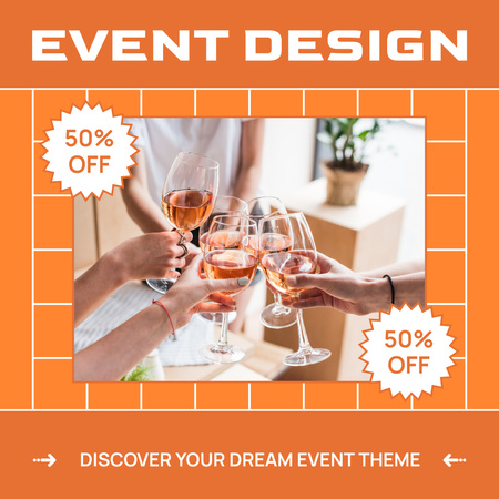 Plantilla de diseño de Ofrezca concepto moderno y diseño de eventos. Instagram AD 