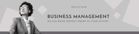Perfect Business Management Services Promotion LinkedIn Cover Design Template
