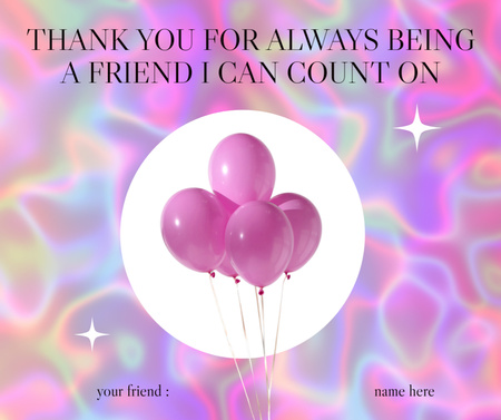 Desejos festivos de aniversário com balões rosa Facebook Modelo de Design