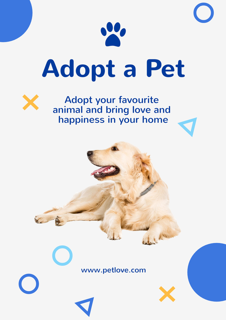 Pets Adoption Motivation Poster Design Template