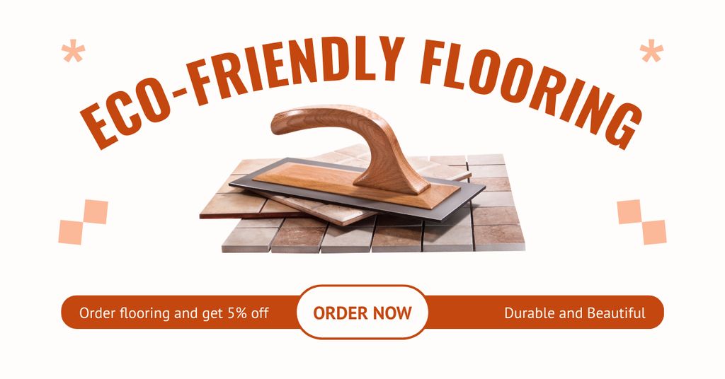 Eco And Durable Flooring With Discount On Order Facebook AD Πρότυπο σχεδίασης