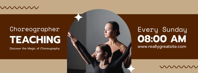 Ad of Ballet Choreography Classes Facebook cover Design Template