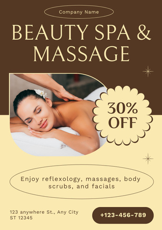 Spa Beauty Treatments and Massage Services Poster – шаблон для дизайну