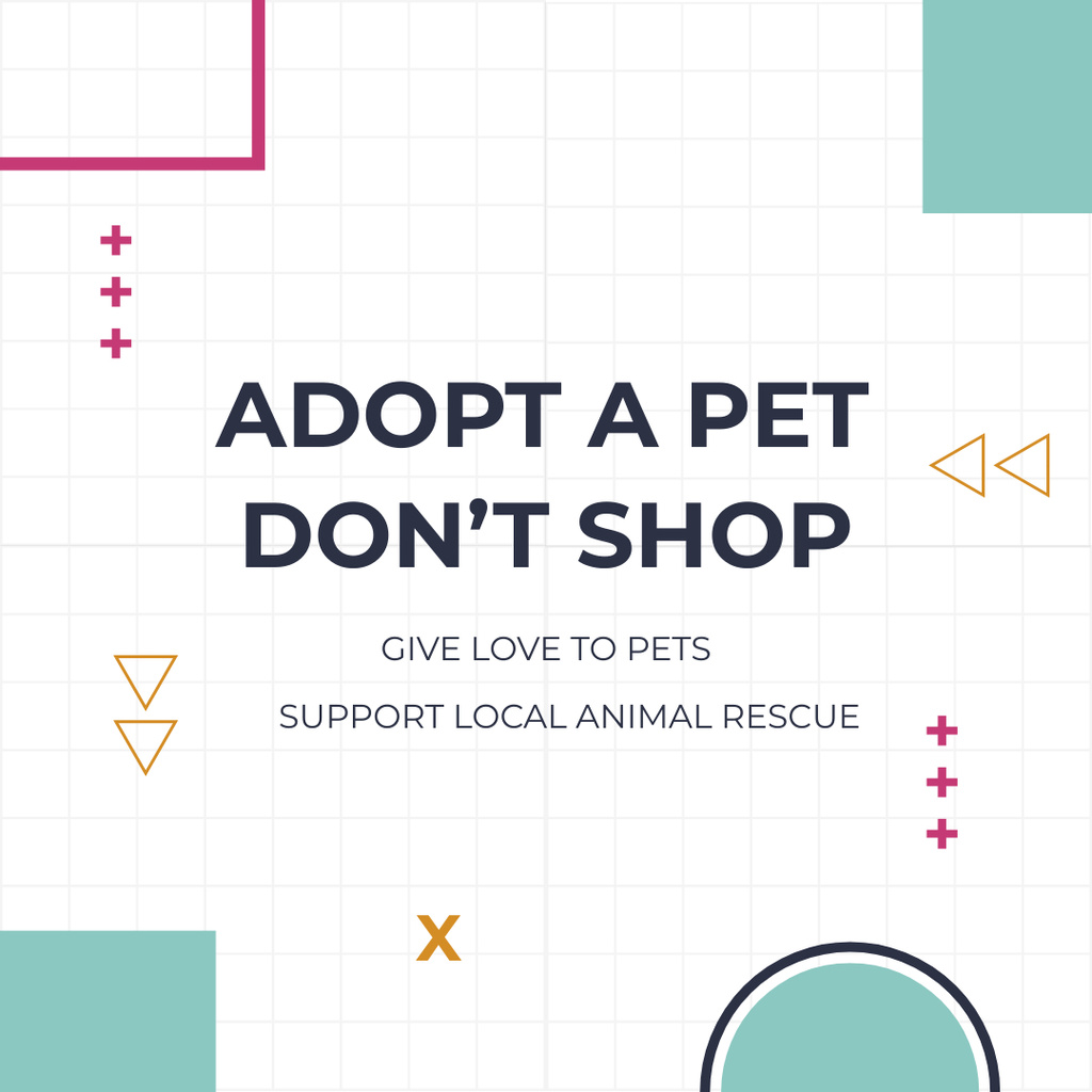 Appeal to Adopt Homeless Pets Instagram Πρότυπο σχεδίασης