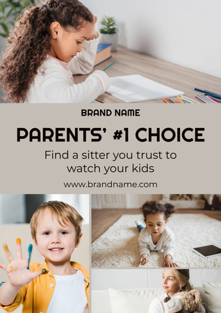 Babysitting Services Offer Poster Design Template