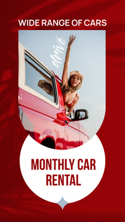 Ontwerpsjabloon van Instagram Video Story van Monthly Car Rental With Wide Range Of Cars