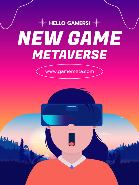 Template di design New Game Metaverse Offer Poster US