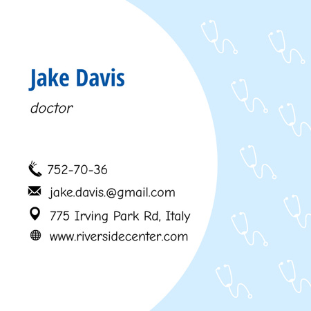Contact Details of Doctor Square 65x65mm Design Template