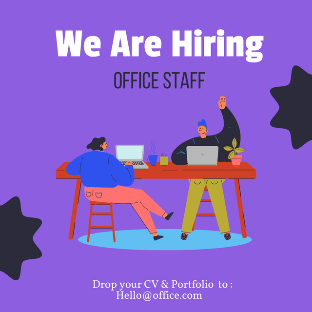 We Are Hiring Office Staff Instagram Design Template