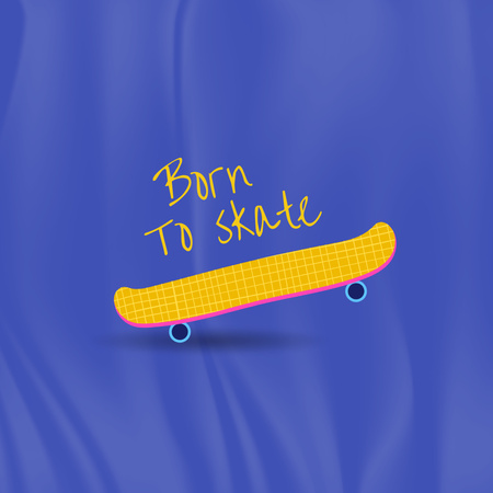 Plantilla de diseño de Cute Illustration of Yellow Skateboard Logo 