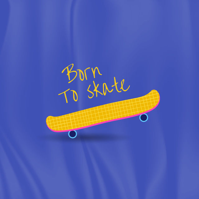 Template di design Cute Illustration of Yellow Skateboard Logo
