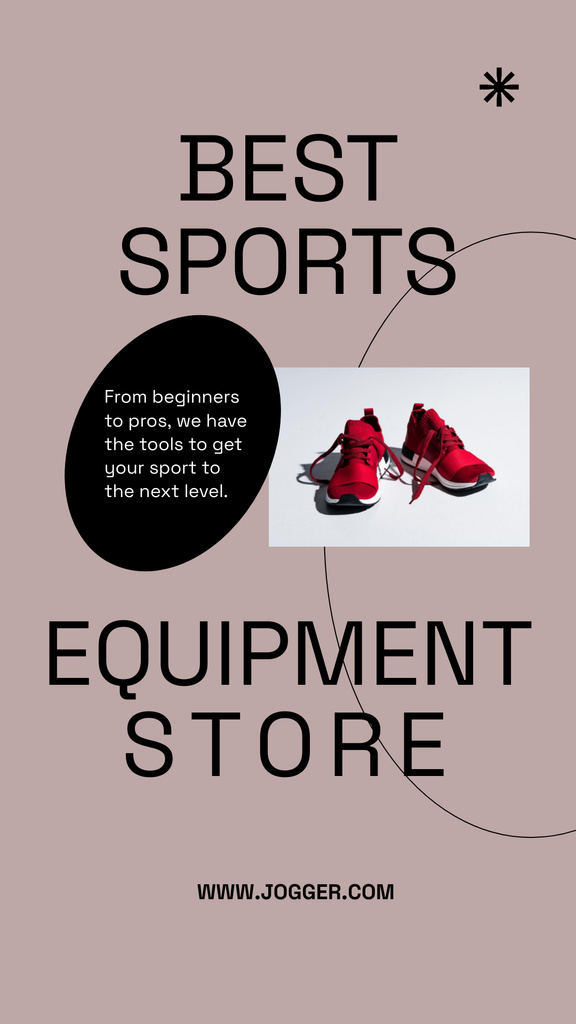 Sport Equipment Offer with Red Sneakers Instagram Story tervezősablon