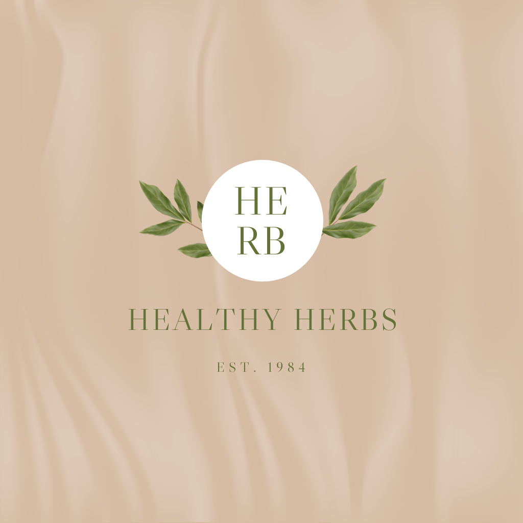 Healthy Herbs Ad Logo Design Template