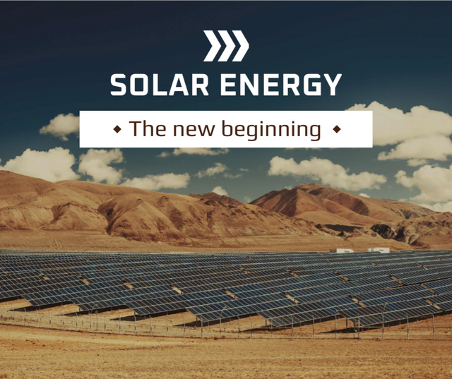 Energy Supply Solar Panels in Rows Facebook Tasarım Şablonu