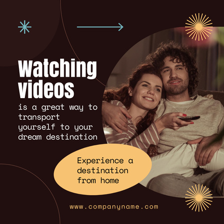 Plantilla de diseño de Happy Couple Watching Film for Travel Video Inspiration Instagram 